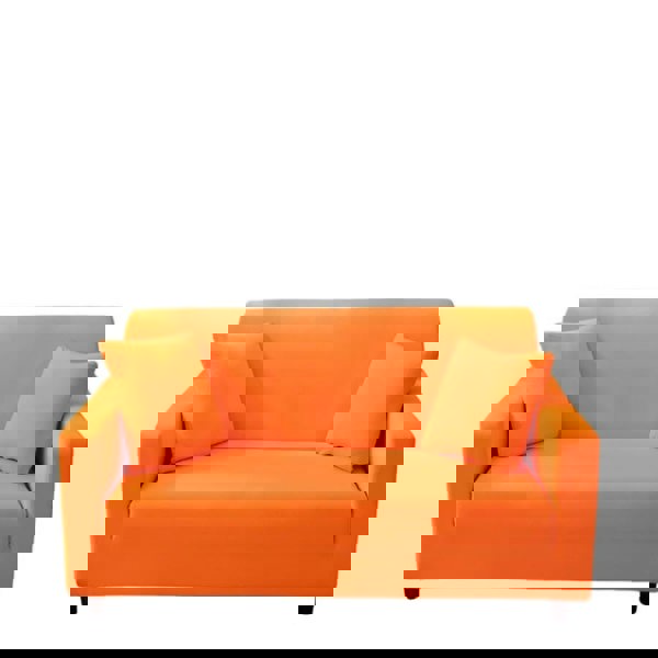 Anyseat 3 Seater Sofa Cover Plain Orange Style and Protection For Living Room Sofa Chair Elastic Stretchable Slipcover