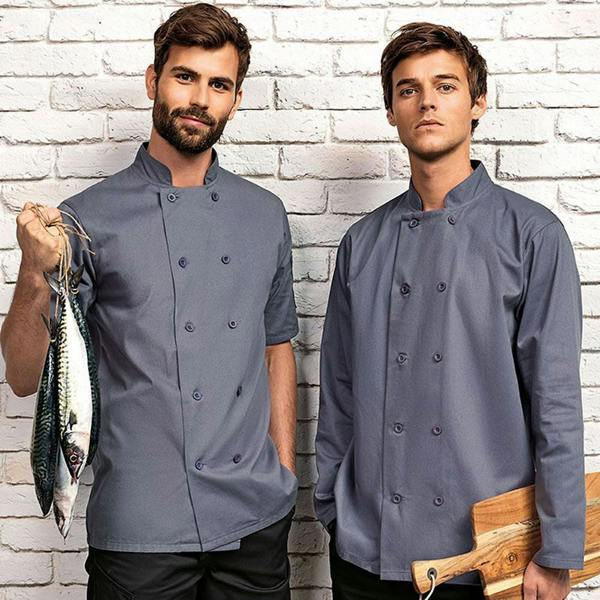 Premier Unisex Chefs Jacket - Steel Grey