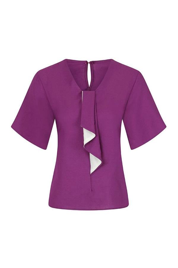 HotSquash River-Tie Bat-Sleeved Top