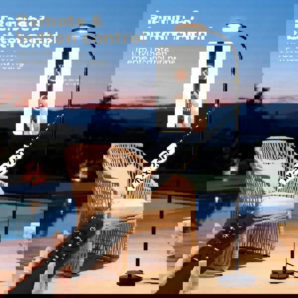 Emitto LED Floor Lamp Dimmable Standing Reading Light Remote Control Black 12W