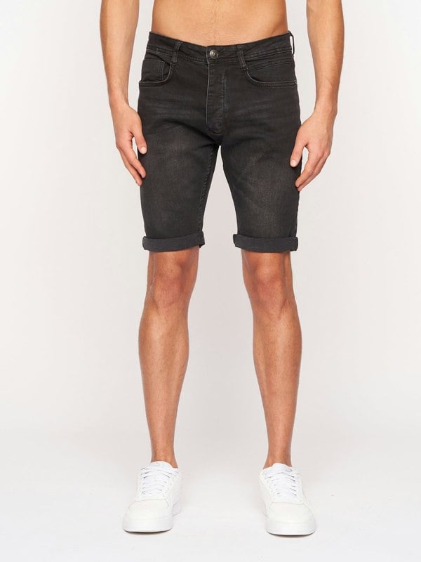 Crosshatch Tadcaster Denim Shorts Black