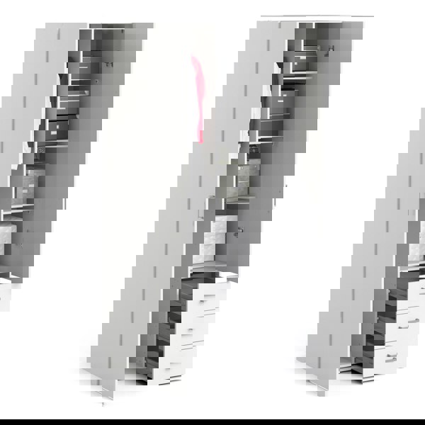 Furniture To Go Space Wardrobe with 2 doors + 3 drawers White 1750