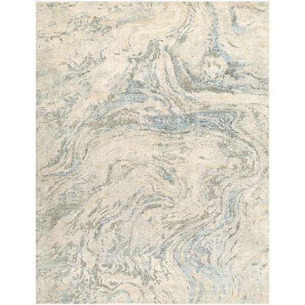 Livabliss Avellino AVL2349 Abstract Beige Grey Blue Modern Marble High Pile Rug