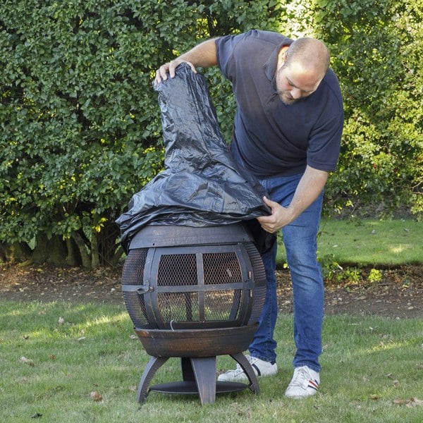 Outdoor Rated Fire Pit Cover for ys12085 - Black PVC 620mm x 1500mm Water & Rain - LoopsDirect
