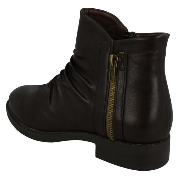 Spot On Ladies Spot On Low Heel Rouched Ankle Boot F51031