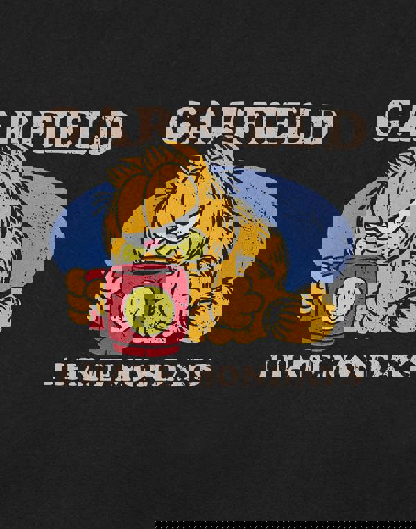 Garfield Mens Black I Hate Mondays Short Sleeved T-Shirt