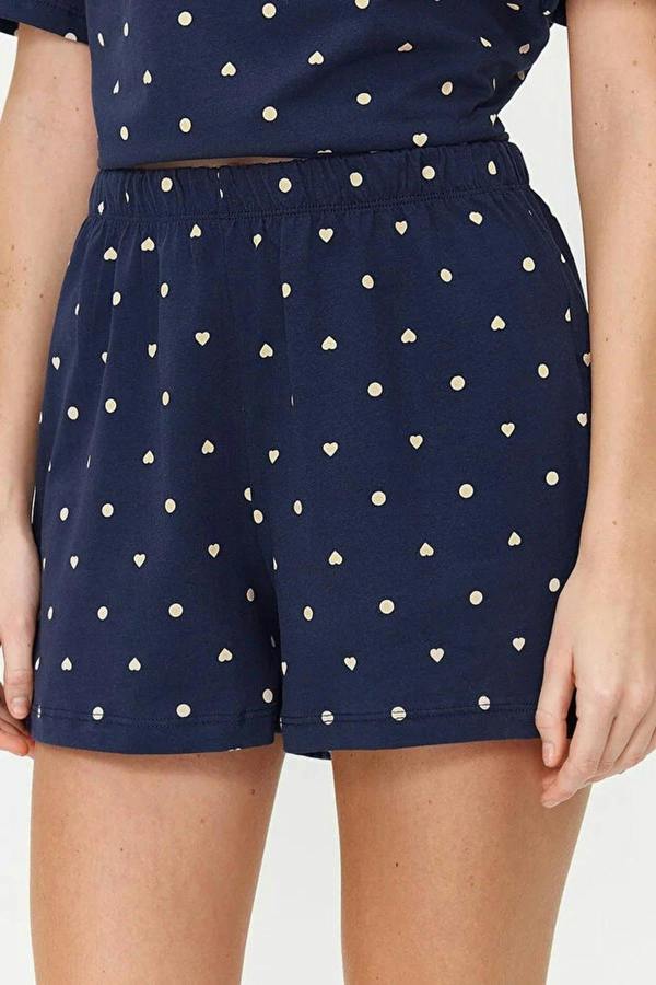 WOVCOR Polka Dot and Heart Print Short Pyjama Set