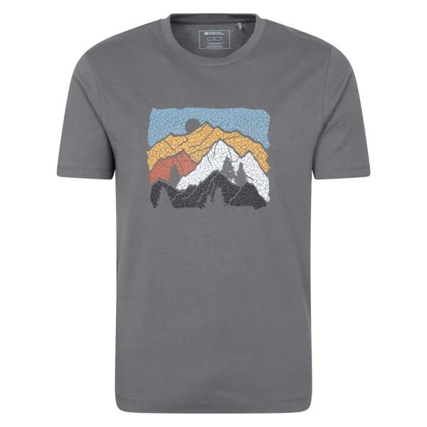 Mountain Warehouse Mens Linear Organic T-Shirt - Charcoal - 