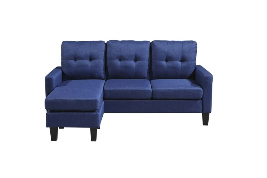 Kosy Koala Corner Sofa Fabric Sectional Sofa with Ottoman L-shaped Blue Sofa Couch Reversible 3-Seater