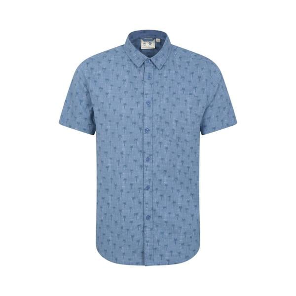 Mountain Warehouse Mens Preston Illustration Palm Tree Shirt - Blue - 