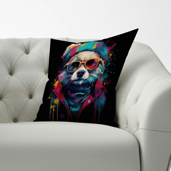 Warren Reed Multi Coloured Splashart Dog Cushions