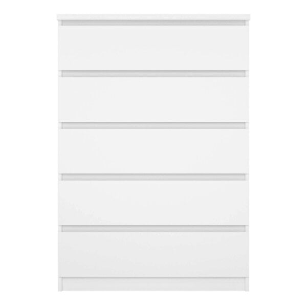 Wyld Haus Budapest Tall White Wooden Chest 5 Drawers