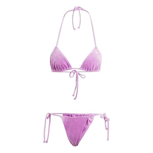 Adidas Womens/Ladies Essentials Ribbed Tie Up Bikini Set - Purple - 