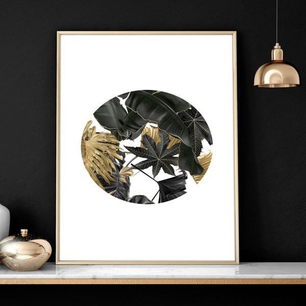 Pictures for office wall | set of 3 Tropical Gold wall art prints