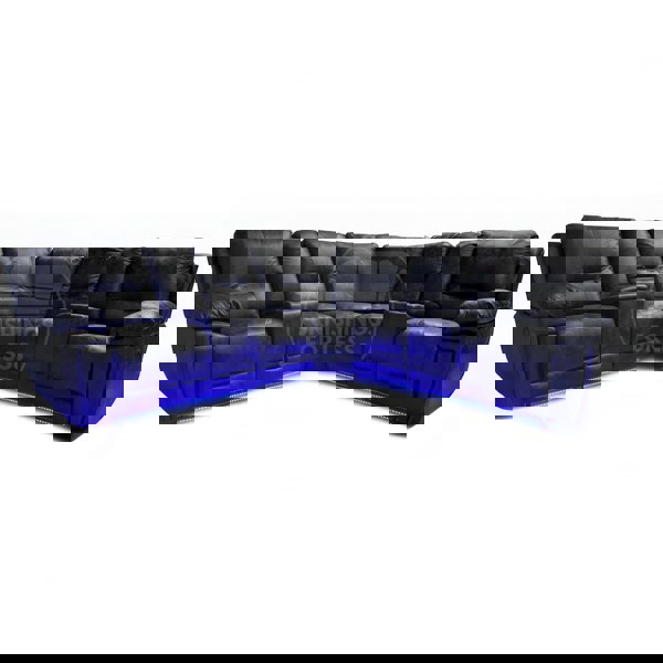 Furnishings For Less Zara Electric L Shaped 5 Seater Grey Reclining Corner Sofa