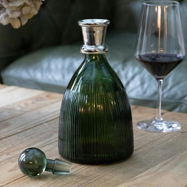 Culinary Concepts Emerald Glass Port Decanter with Stopper