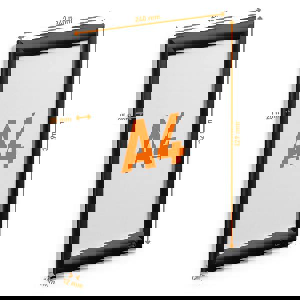 Durable Aluminium Snap Frame Retail Clip Poster Holder Notice Board | A4 Black