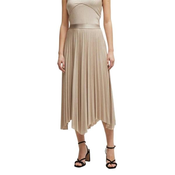 Boss Womens/Ladies Exala Asymmetric Regular Maxi Skirt - Beige - 