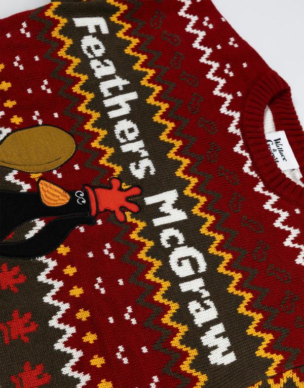 Wallace And Gromit Unisex Red Feathers Christmas Jumper