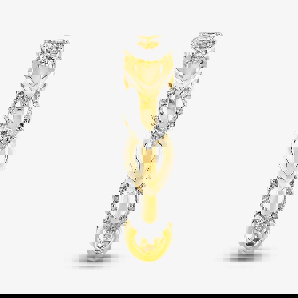 T. H. Baker 9ct Yellow Gold 0.10ct Diamond Open Hearts Ring TH014821R