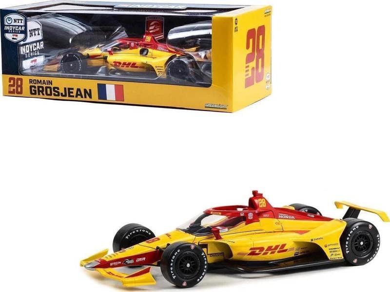 MCSlots Romain Grosjean #28 Indycar 2023 Andretti Autosport DHL 1:18 Scale Greenlight 11185