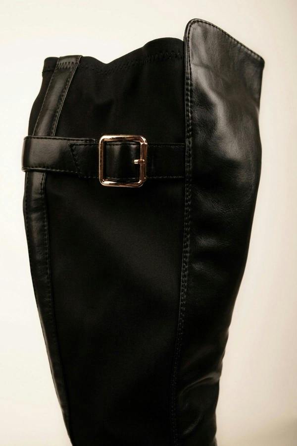 Edie Knee High Riding Boots - Black