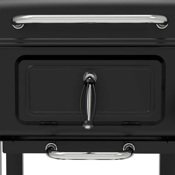 Dellonda Charcoal Grill BBQ Smoker & Trolley with 2 Side Shelves, Black - DG283
