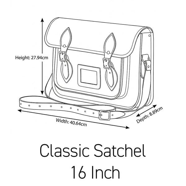 Zatchels Large Leather Satchel - Green 16'' - In Stock & Ready to Ship