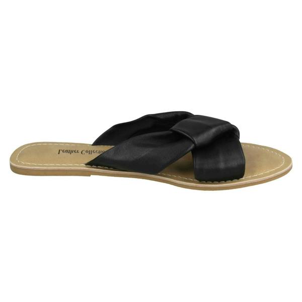 Leather Collection Ladies Leather Collection Knot Vamp Mule Sandals