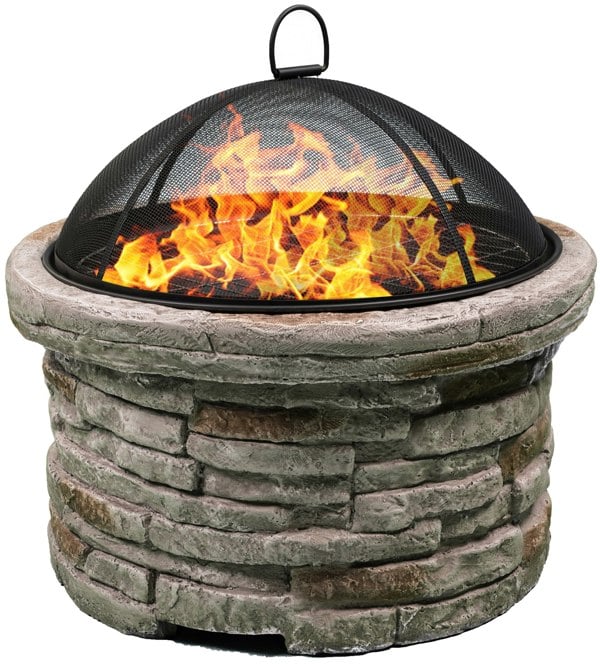 Centurion Supports Fireology SAMUI Beige Majestic Garden and Patio Round Multi-function Heater, Fire Pit, Brazier and Barbecue