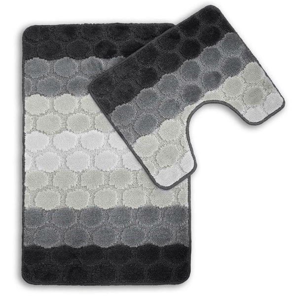 Velosso Hex Stripe Bathmat Set Anti Slip