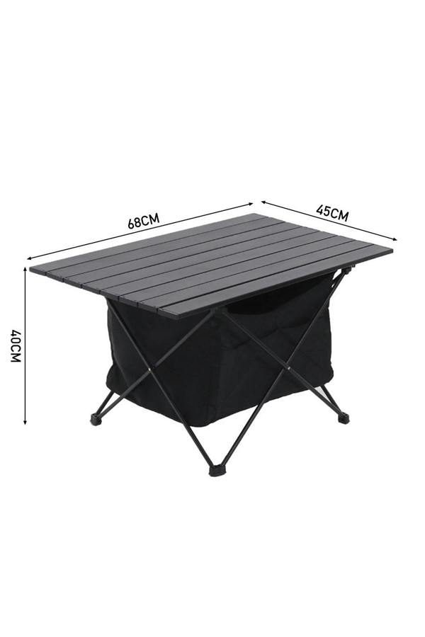 Living and Home 68cm W x 45cm D x 40cm H Foldable Camping Barbecue Aluminum Alloy Table with Storage Basket