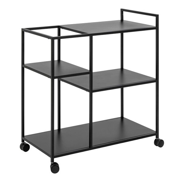 Wyld Haus Graz Matt Black Metal Serving Trolley with Wheels