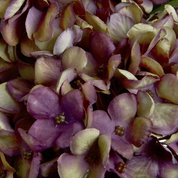 Wyld Haus Set of 3 Artificial Flowers Autumn Burgundy Hydrangea Stems