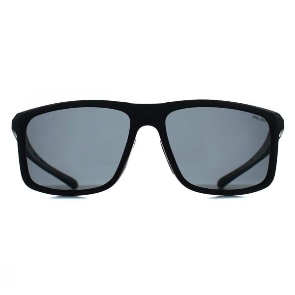 Relay Rectangle Unisex Matte Black and Grey Smoke Polarized Swiftline Sunglasses