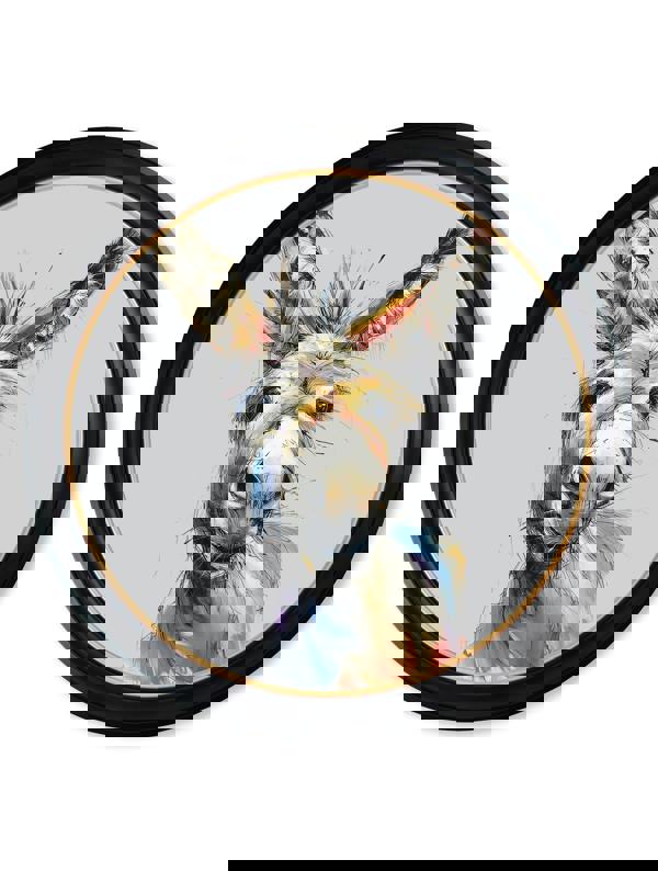 Exceptional Art Donkey Jack & Jennet Cosy Sketch - Oxford round frame