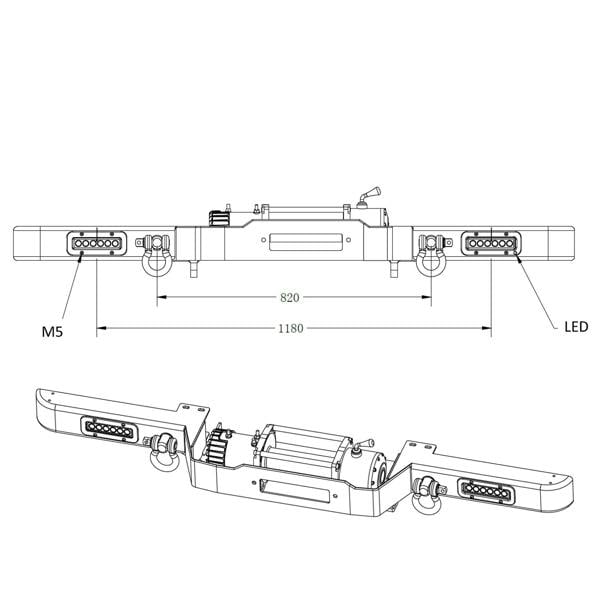 Winchmax 13,500lb (6,123kg) 12V Winch Bumper Compatible with Defender 25m x 10mm Armourline Rope, Wiring Kit & Isolator