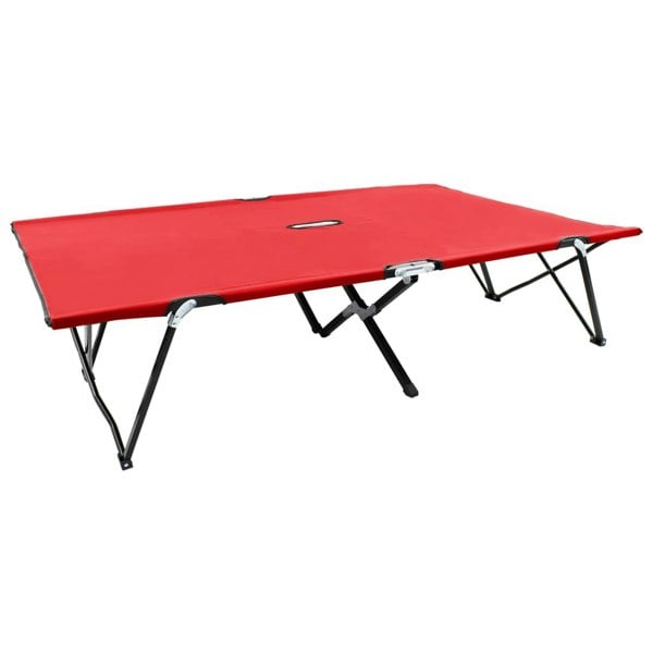 Berkfield Two Person Folding Sun Lounger Red Steel