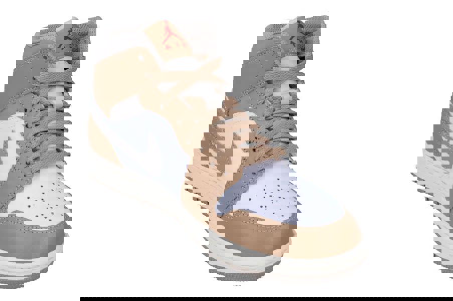 Nike Air Jordan 1 Mid Mens Trainers Dq8426  200 - Hemp Fire Red White 200 - Photo 3