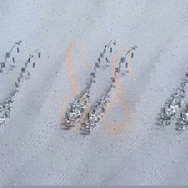 long drop earrings rose gold diamante