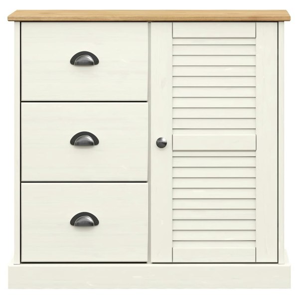 Berkfield Sideboard with Drawers VIGO 78x40x75 cm White Solid Wood Pine