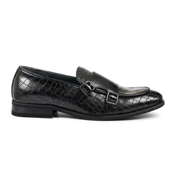 Dolcetto Men's Vegan Leather Double Monk Strap Loafers