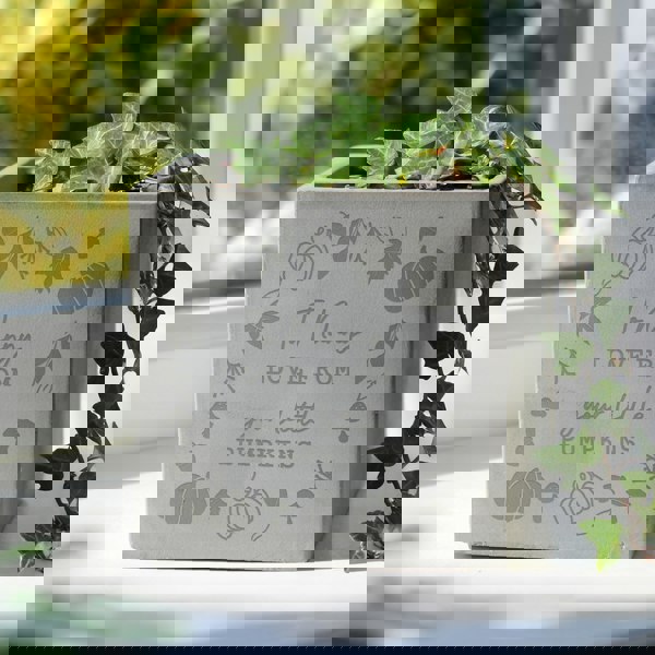 Personalised Memento Company Personalised Pumpkin Concrete Plant Pot