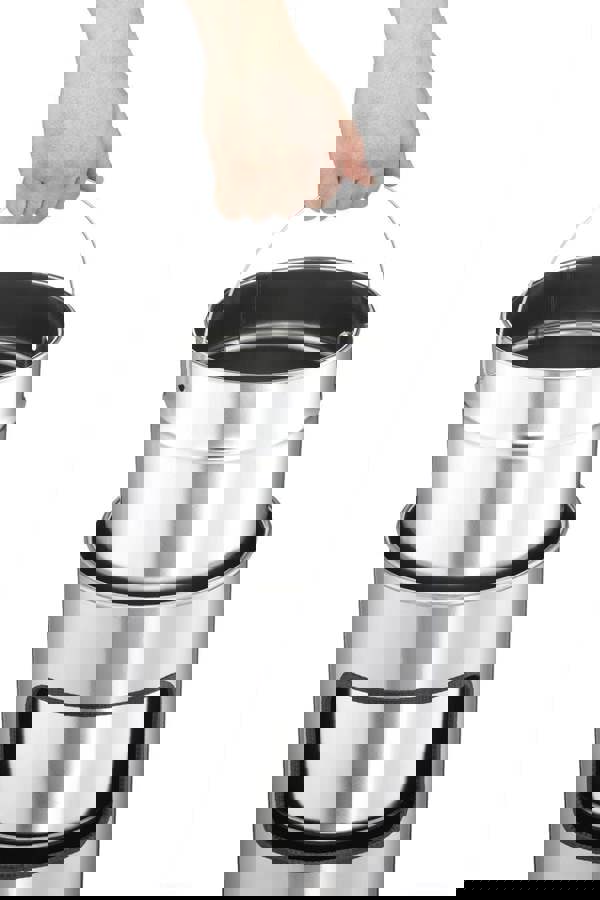 Durable Round Metal Waste Bin with Fire Extinguishing Ashtray | 17L | Black