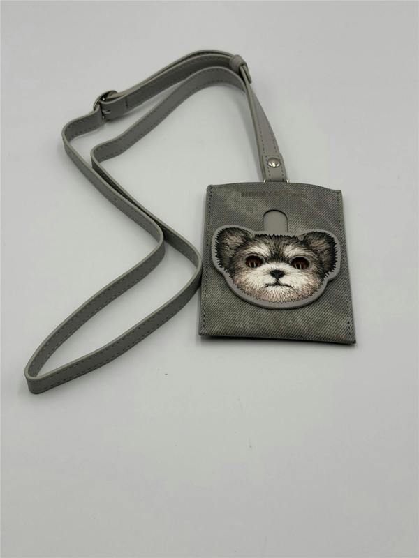 Nimmy Friends Nimmy Big Eye Cute Pet Yorkie Dog Face Card Sleeve Holder Grey - N-XDY-KT-027