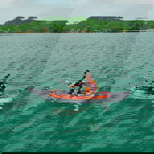 Aqua Marina Memba 330 Drop-Stitch Floor, Polyester Cover Inflatable Kayak Package for 1 Person