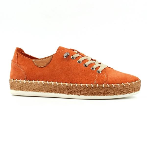 Lunar Womens Maddison II Suede Plimsolls - Orange