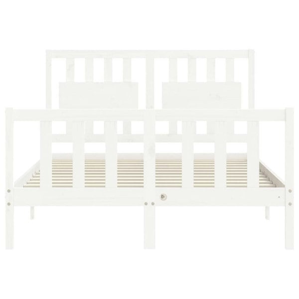 Berkfield Bed Frame with Headboard White 140x190 cm Solid Wood