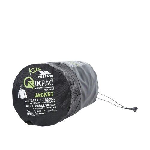 Trespass Childrens/Kids Qikpac X Unisex Packaway Jacket - Black/Carbon - Black/Carbon - 2/3 Years - 100% Polyester