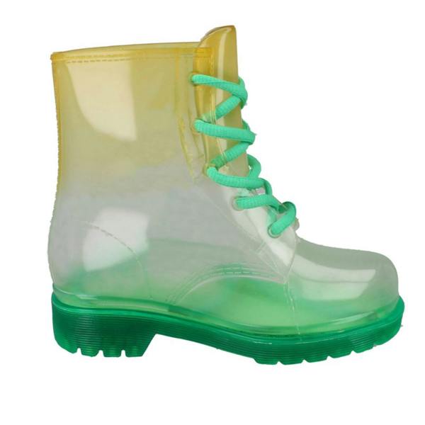 Spot On Girls Spot On Gradiant Transparent Lace Up Welly Boot